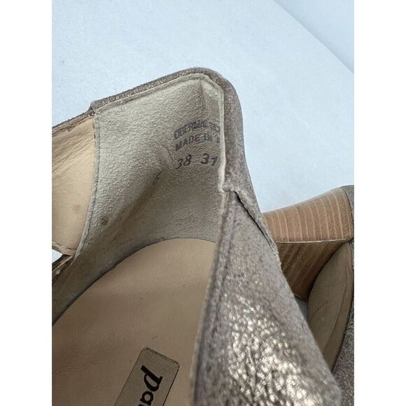 Paul Green Metallic Leather Peep Toe Prague Bootie Heels Size UK 6 US 8.5 - Picture 9 of 11